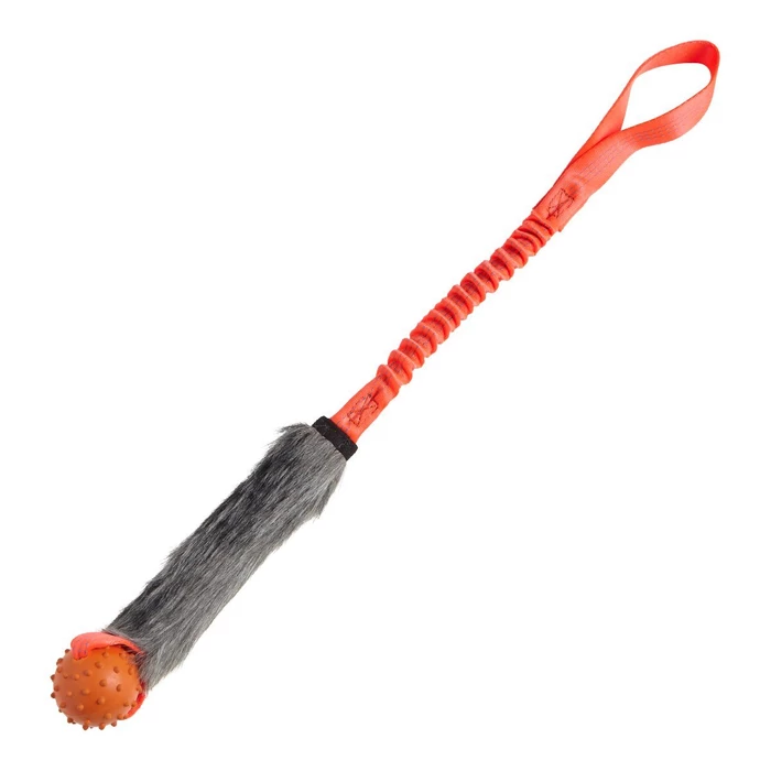 Faux Fur Ball Bungee Tug - Rubber Ball