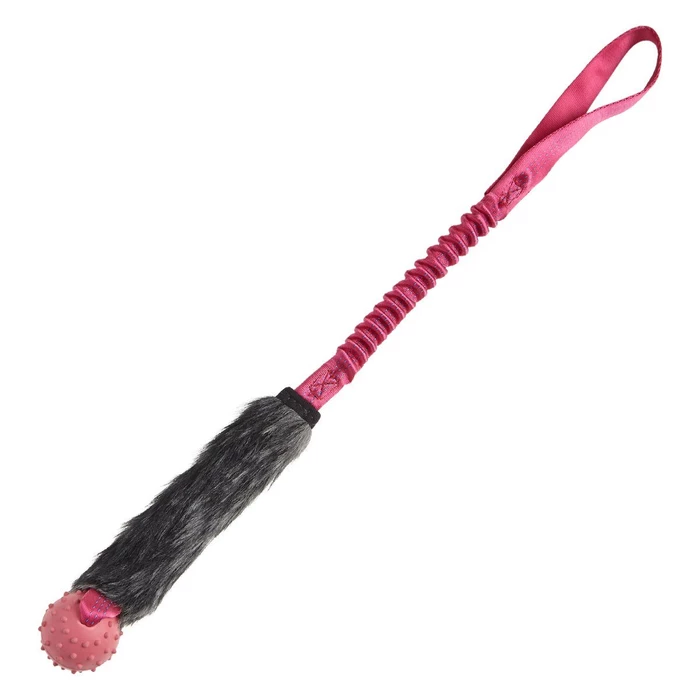 Faux Fur Ball Bungee Tug - Rubber Ball